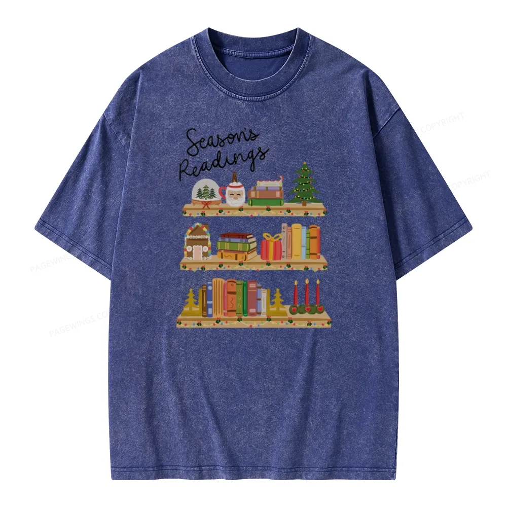 Pagewings Season's Readings Unisex Washed T-shirt