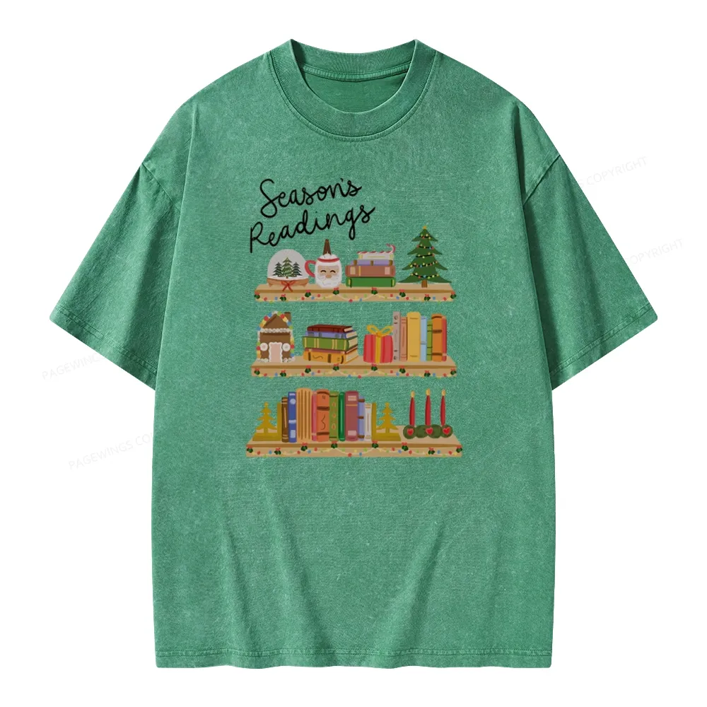 Pagewings Season's Readings Unisex Washed T-shirt