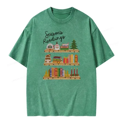Pagewings Season's Readings Unisex Washed T-shirt