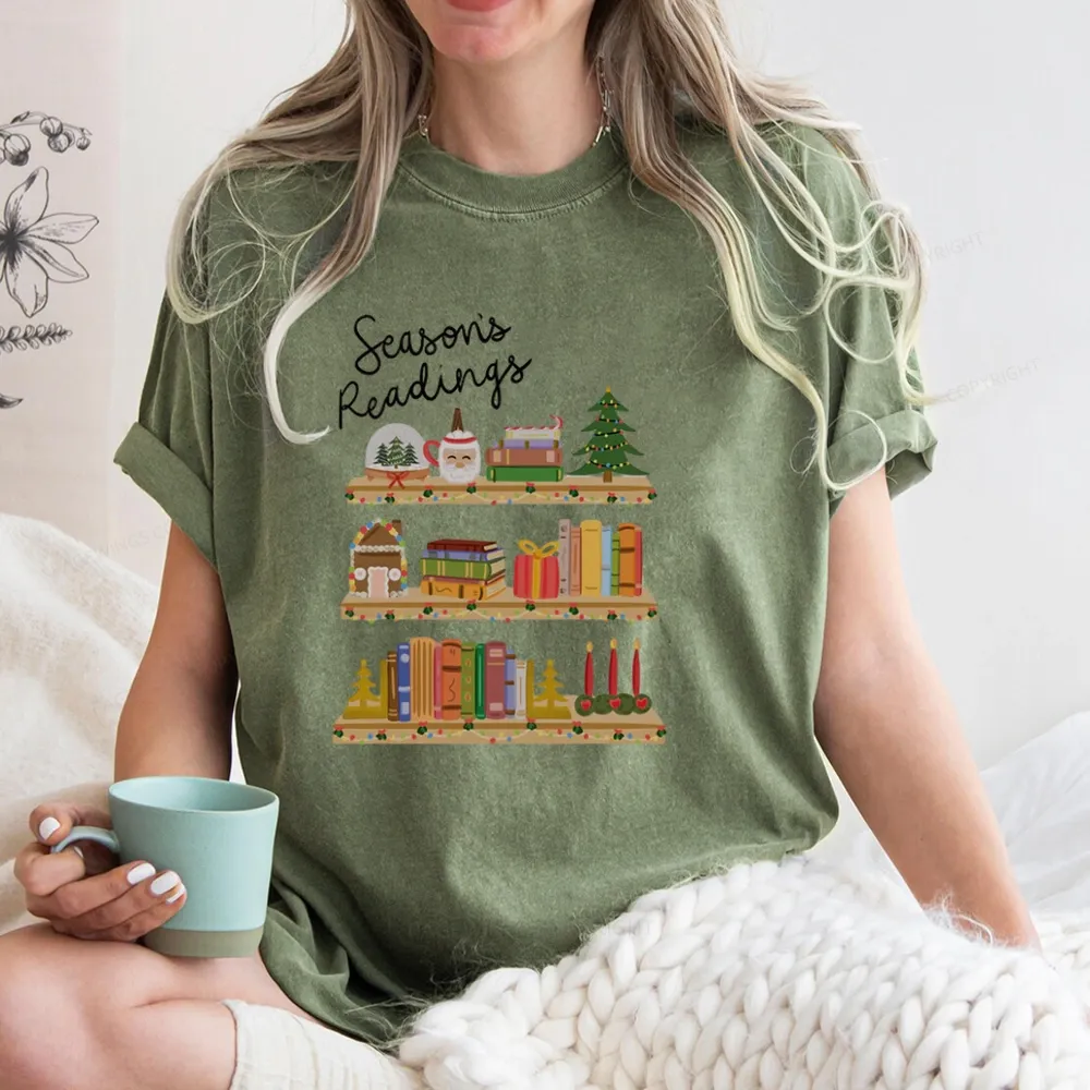 Pagewings Season's Readings Unisex Washed T-shirt