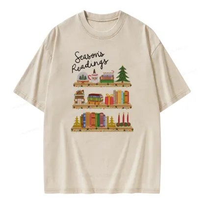 Pagewings Season's Readings Unisex Washed T-shirt