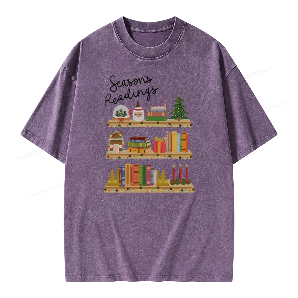 Pagewings Season's Readings Unisex Washed T-shirt