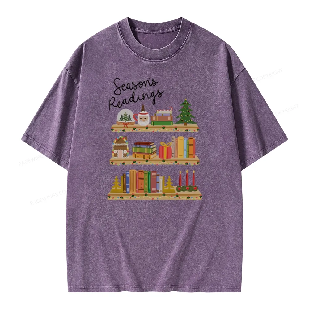 Pagewings Season's Readings Unisex Washed T-shirt