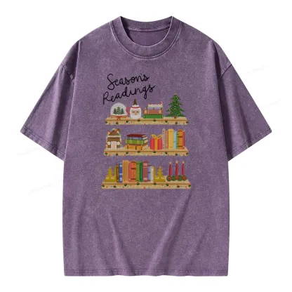 Pagewings Season's Readings Unisex Washed T-shirt