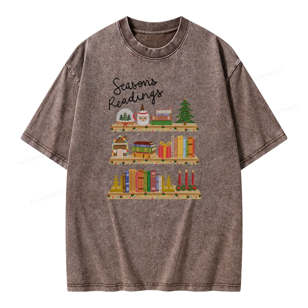Pagewings Season's Readings Unisex Washed T-shirt