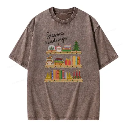 Pagewings Season's Readings Unisex Washed T-shirt