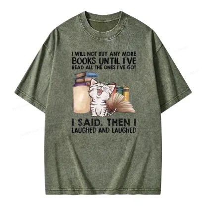 Pagewings I Will Not Buy Any More Books Unisex Washed T-shirt