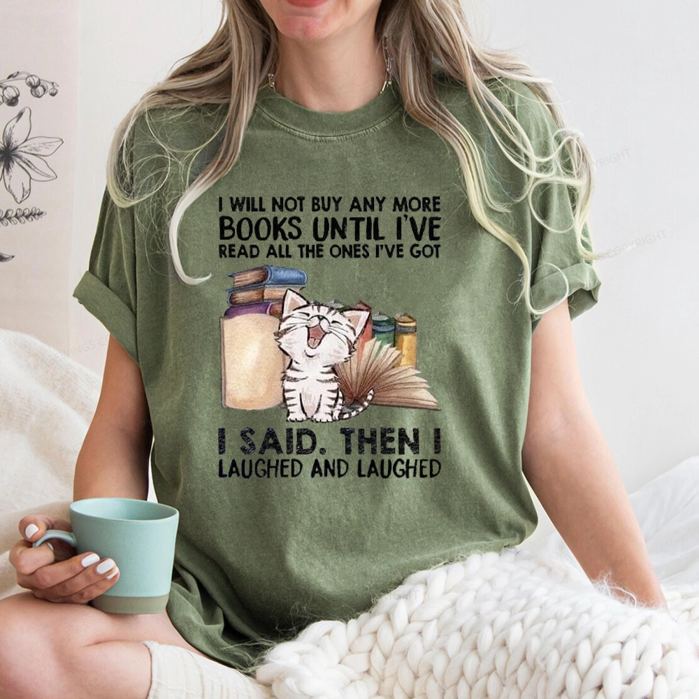 Pagewings I Will Not Buy Any More Books Unisex Washed T-shirt