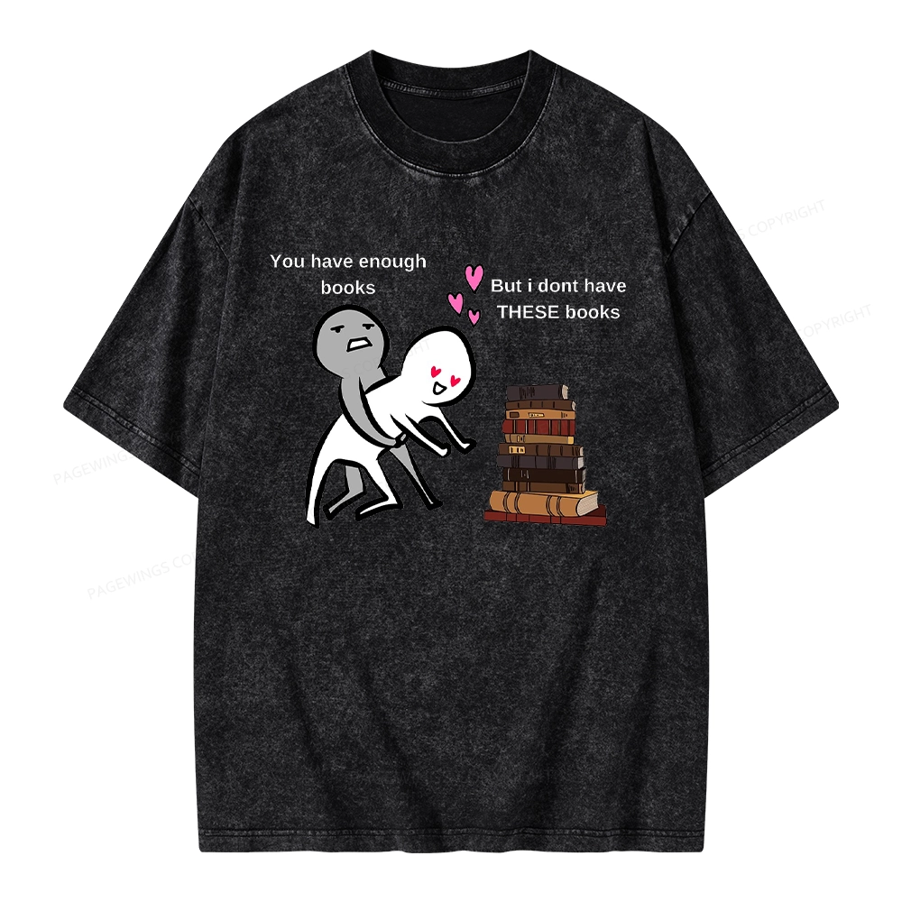 Pagewings Wanting More Books Unisex Washed T-shirt