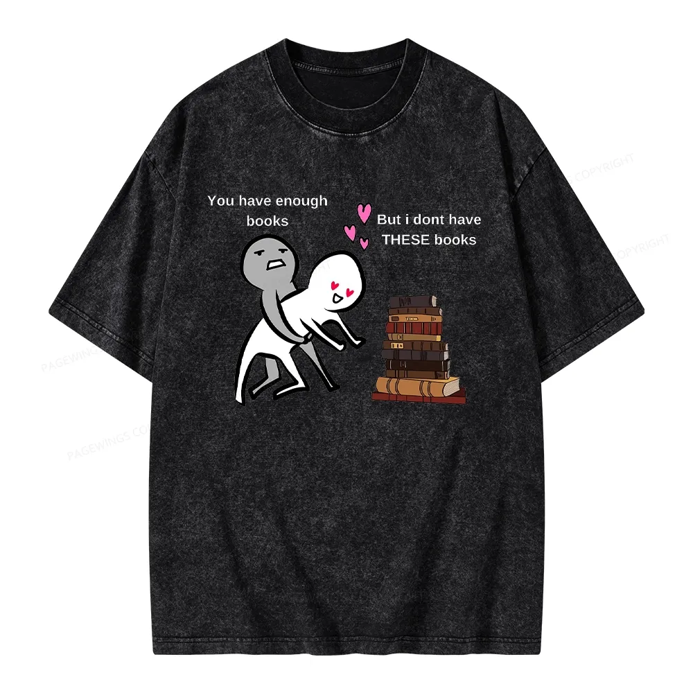 Pagewings Wanting More Books Unisex Washed T-shirt
