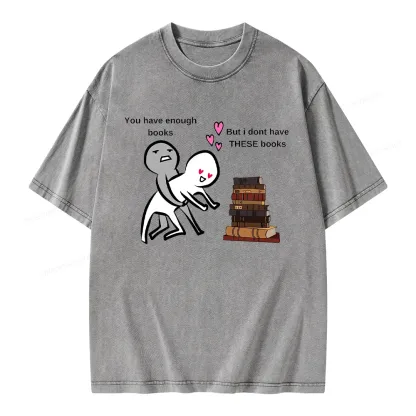 Pagewings Wanting More Books Unisex Washed T-shirt