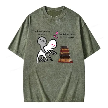 Pagewings Wanting More Books Unisex Washed T-shirt