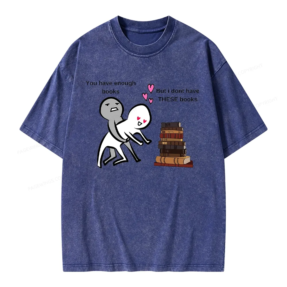 Pagewings Wanting More Books Unisex Washed T-shirt