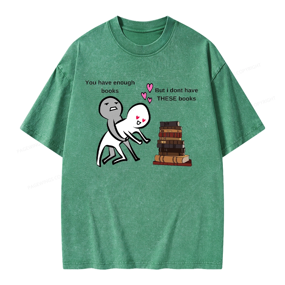 Pagewings Wanting More Books Unisex Washed T-shirt
