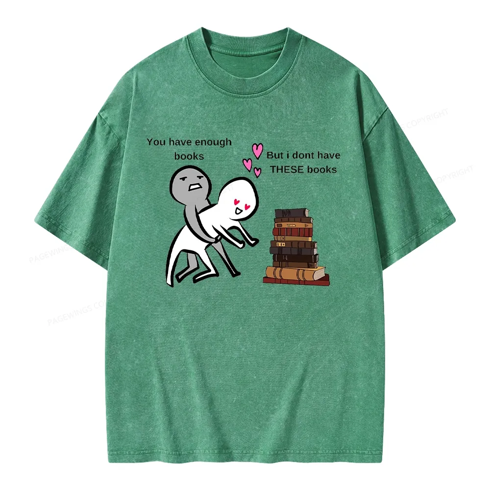 Pagewings Wanting More Books Unisex Washed T-shirt