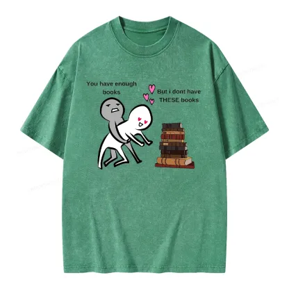 Pagewings Wanting More Books Unisex Washed T-shirt