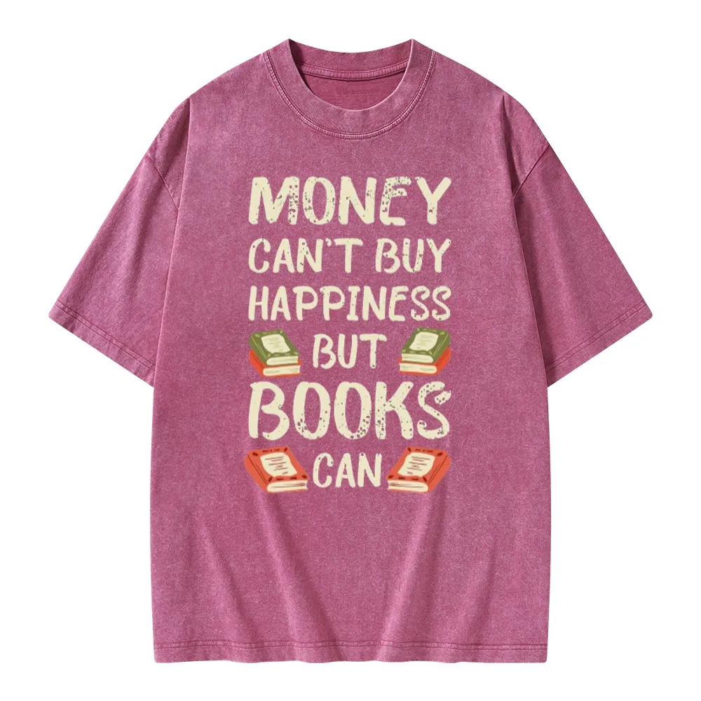 Pagewings Money Can't Buy Happiness But Books Can Unisex Washed T-shirt