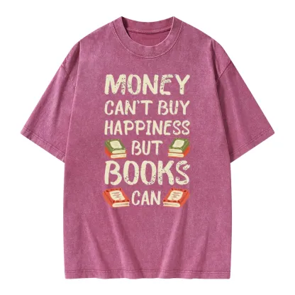 Pagewings Money Can't Buy Happiness But Books Can Unisex Washed T-shirt