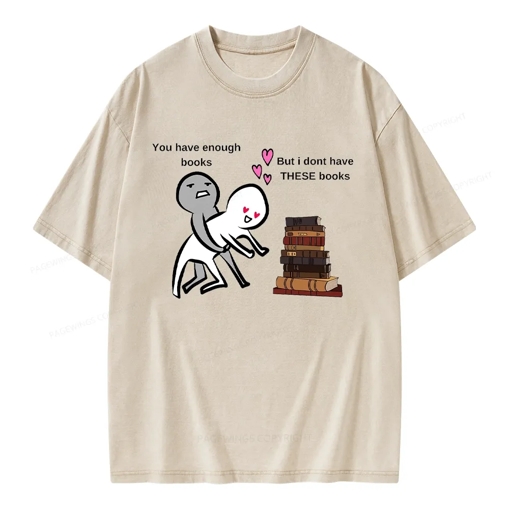 Pagewings Wanting More Books Unisex Washed T-shirt