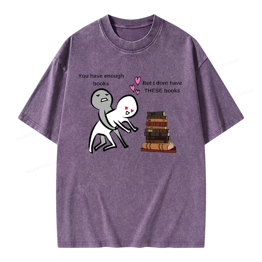 Pagewings Wanting More Books Unisex Washed T-shirt