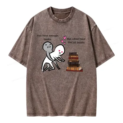 Pagewings Wanting More Books Unisex Washed T-shirt