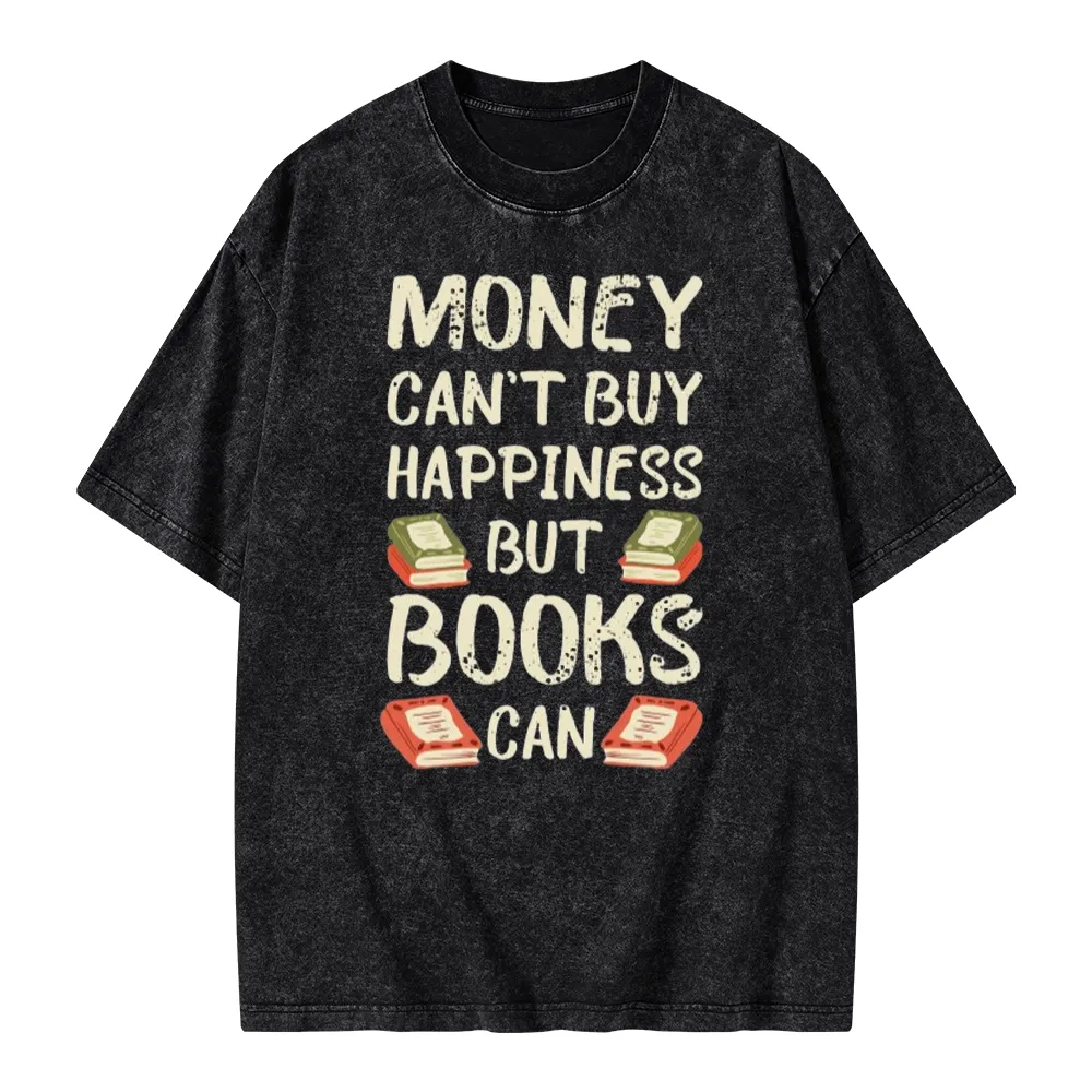 Pagewings Money Can't Buy Happiness But Books Can Unisex Washed T-shirt