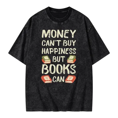 Pagewings Money Can't Buy Happiness But Books Can Unisex Washed T-shirt