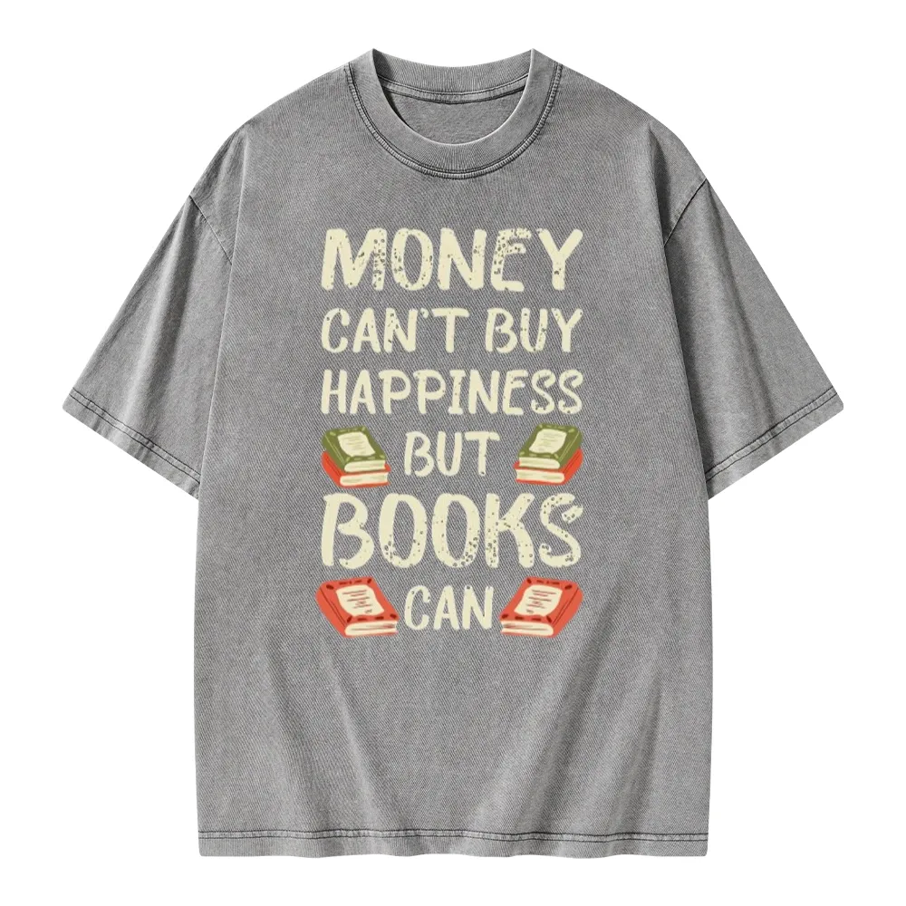 Pagewings Money Can't Buy Happiness But Books Can Unisex Washed T-shirt