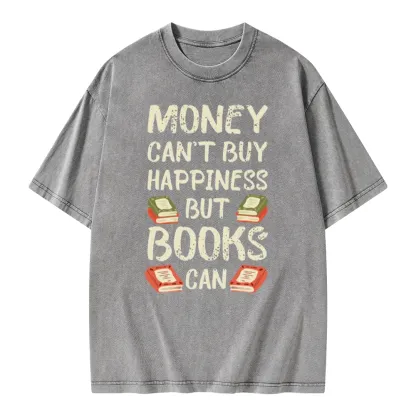 Pagewings Money Can't Buy Happiness But Books Can Unisex Washed T-shirt