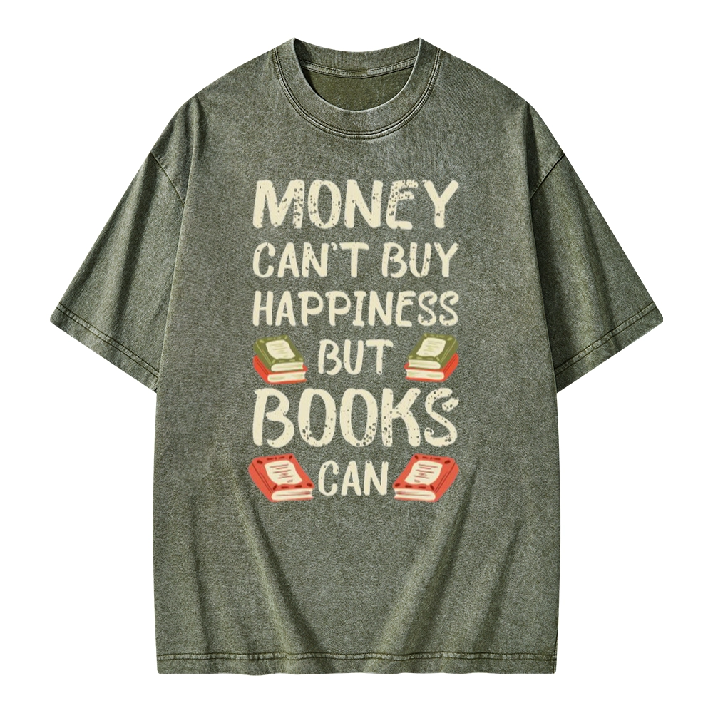 Pagewings Money Can't Buy Happiness But Books Can Unisex Washed T-shirt