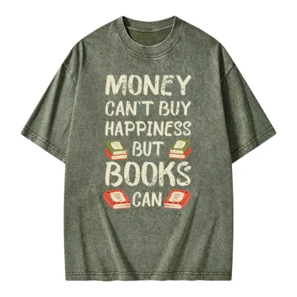 Pagewings Money Can't Buy Happiness But Books Can Unisex Washed T-shirt