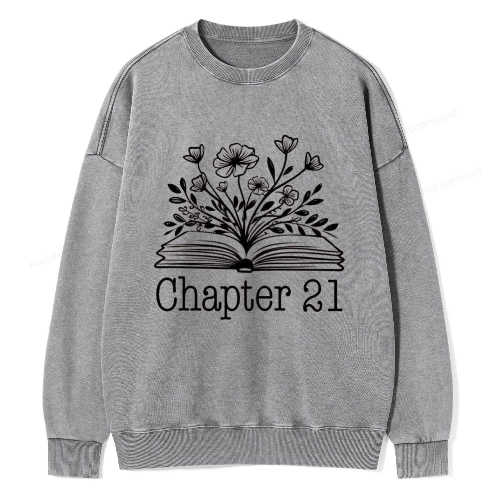 Pagewings Personalized Birthday Gift Book Lover Unisex Washed Sweatshirt
