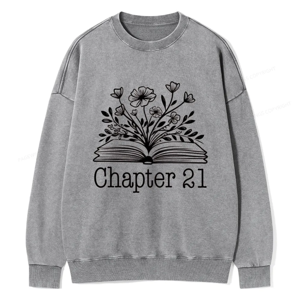 Pagewings Personalized Birthday Gift Book Lover Unisex Washed Sweatshirt