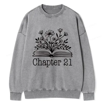Pagewings Personalized Birthday Gift Book Lover Unisex Washed Sweatshirt