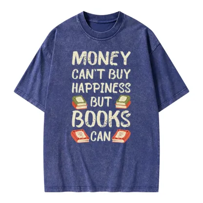 Pagewings Money Can't Buy Happiness But Books Can Unisex Washed T-shirt
