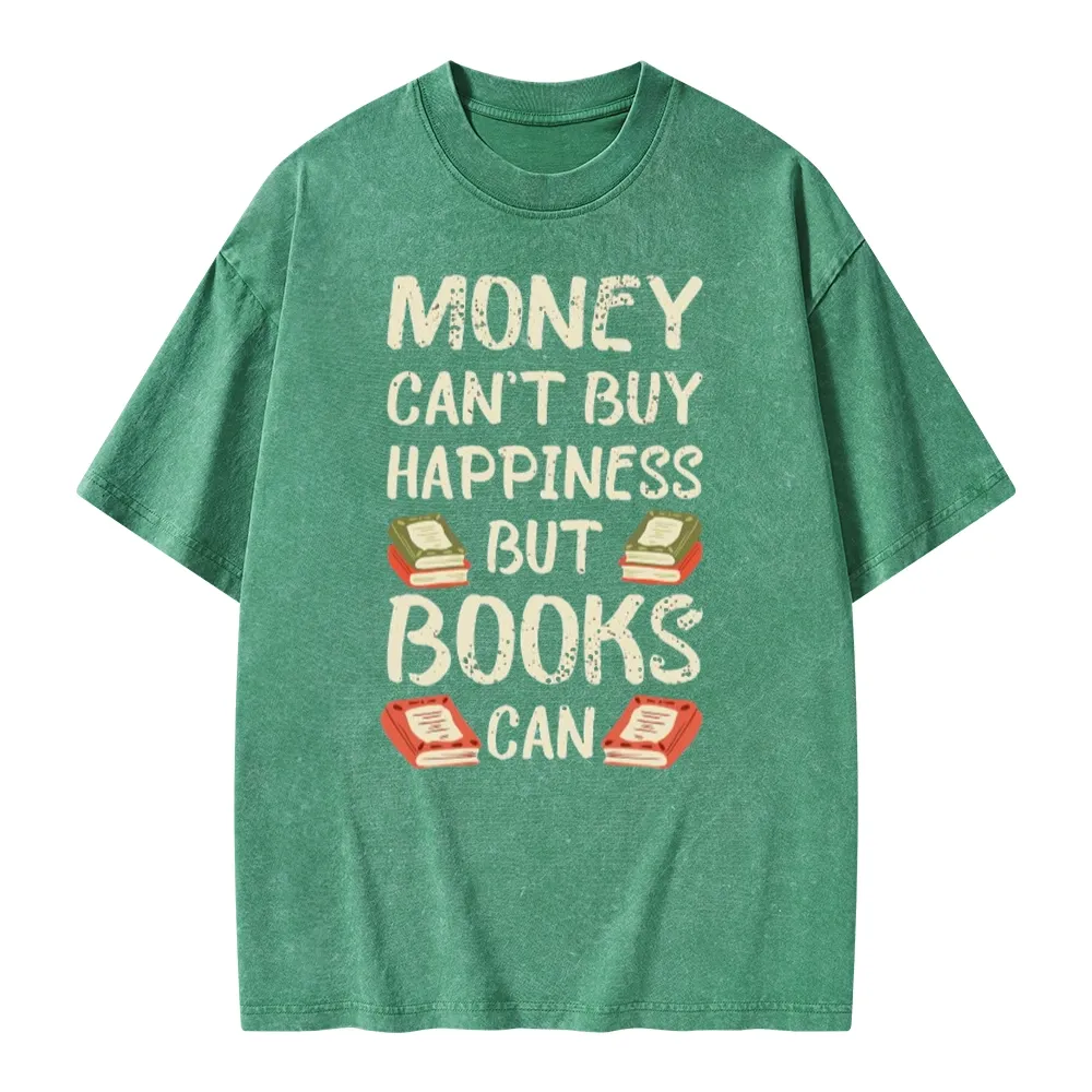 Pagewings Money Can't Buy Happiness But Books Can Unisex Washed T-shirt