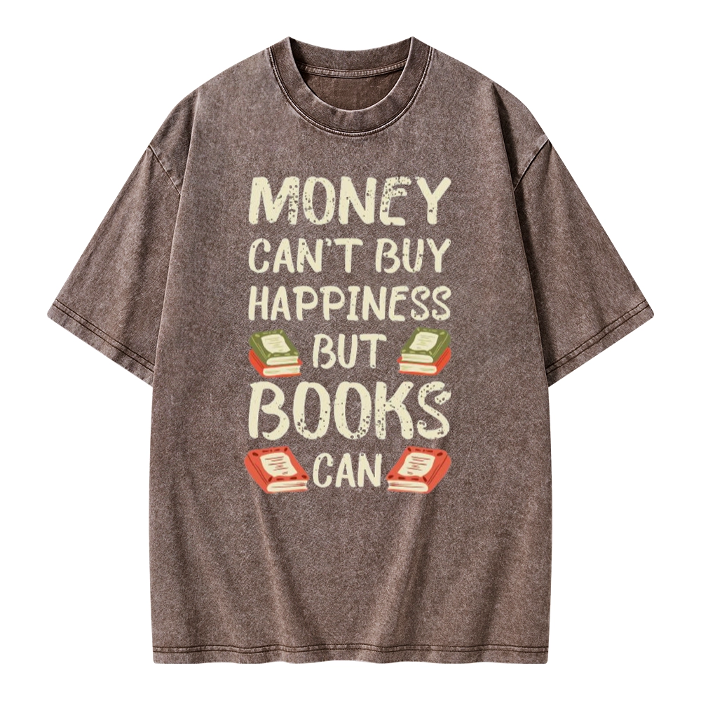 Pagewings Money Can't Buy Happiness But Books Can Unisex Washed T-shirt