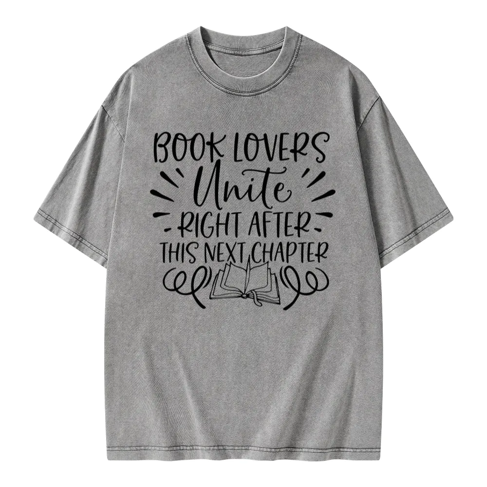 Pagewings Book Lovers Unite Unisex Washed T-shirt