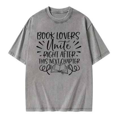 Pagewings Book Lovers Unite Unisex Washed T-shirt