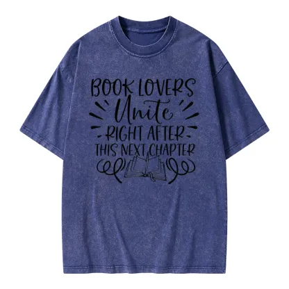 Pagewings Book Lovers Unite Unisex Washed T-shirt