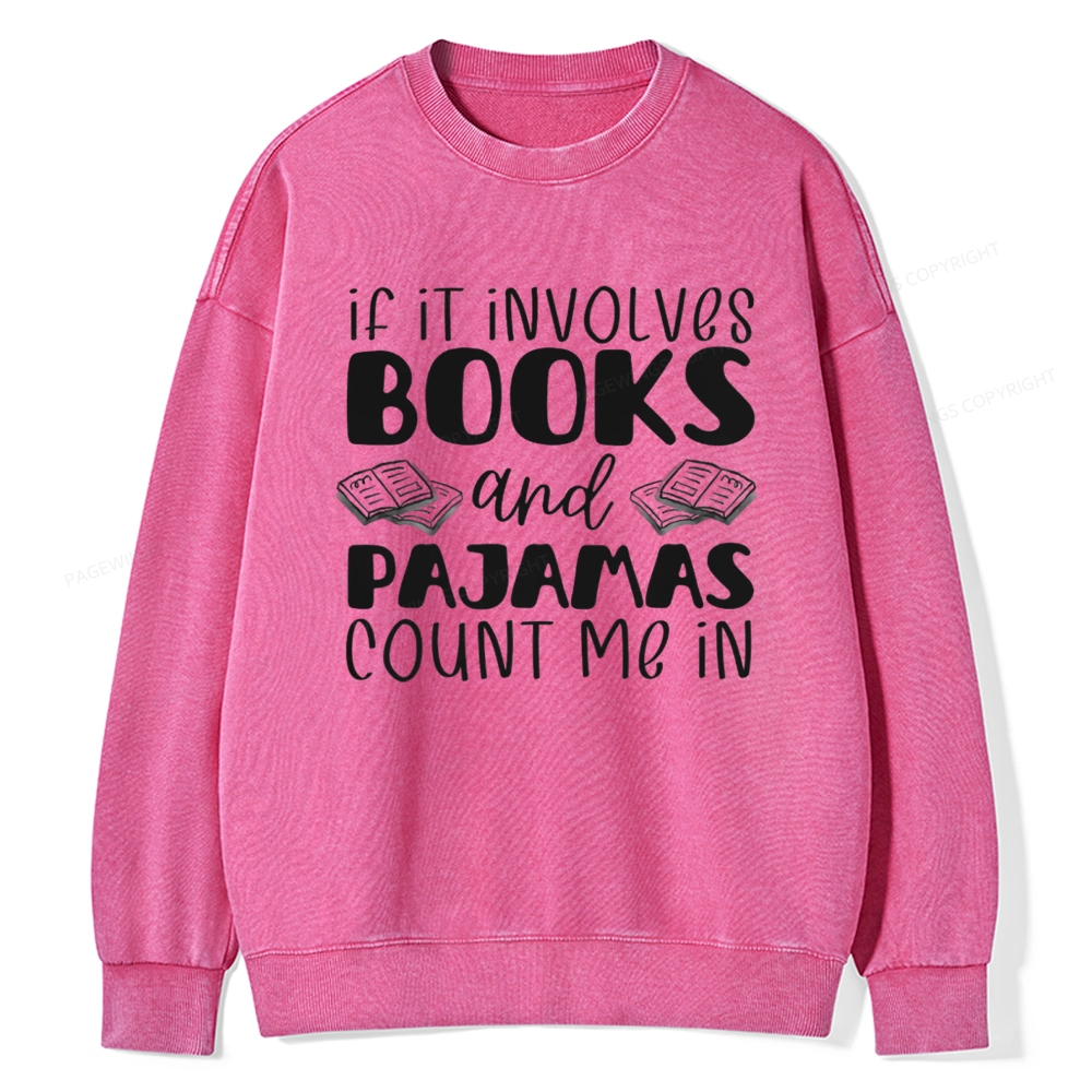 Pagewings Books And Pajamas Unisex Washed Sweatshirt