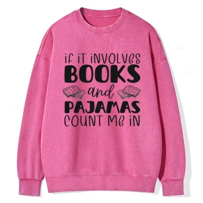 Pagewings Books And Pajamas Unisex Washed Sweatshirt