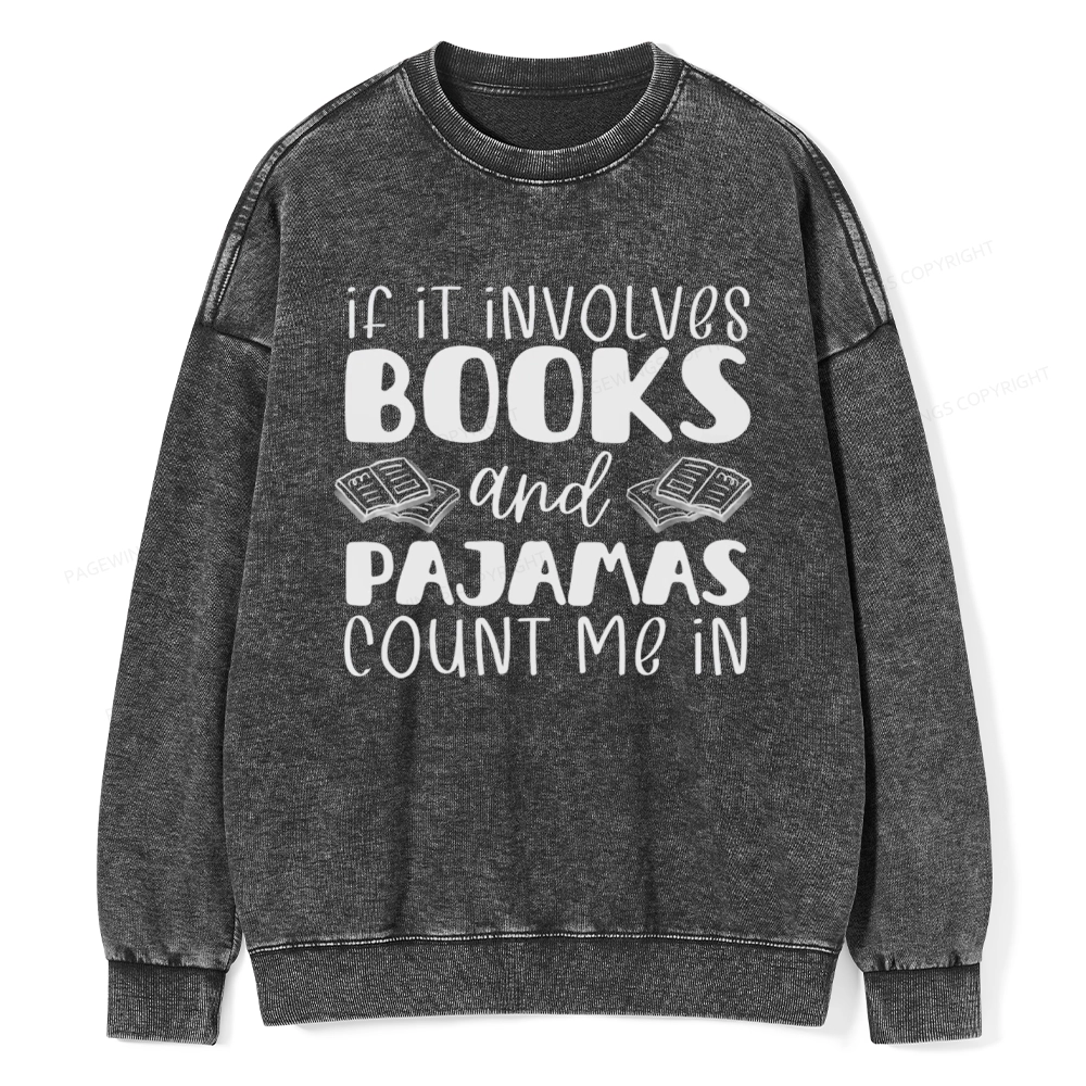 Pagewings Books And Pajamas Unisex Washed Sweatshirt