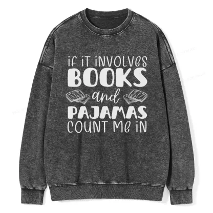 Pagewings Books And Pajamas Unisex Washed Sweatshirt