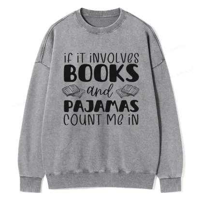 Pagewings Books And Pajamas Unisex Washed Sweatshirt