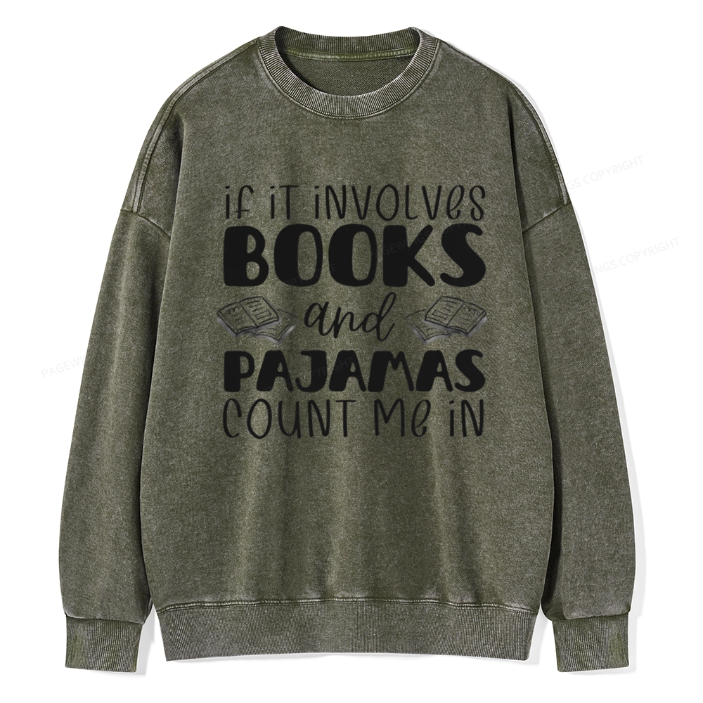 Pagewings Books And Pajamas Unisex Washed Sweatshirt