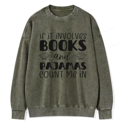 Pagewings Books And Pajamas Unisex Washed Sweatshirt