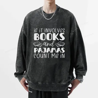 Pagewings Books And Pajamas Unisex Washed Sweatshirt