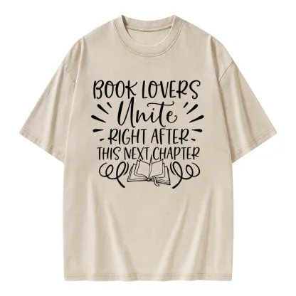 Pagewings Book Lovers Unite Unisex Washed T-shirt