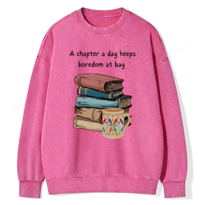 Pagewings Reading Fluffy Flock Unisex Washed Sweatshirt